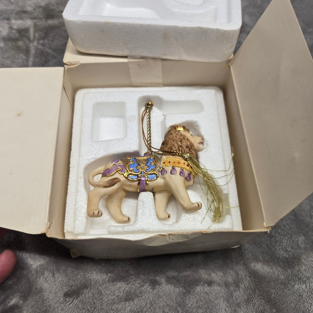Lenox 1989 The Christmas Carousel Collection Lion Fine Porcelain Ornament Boxed